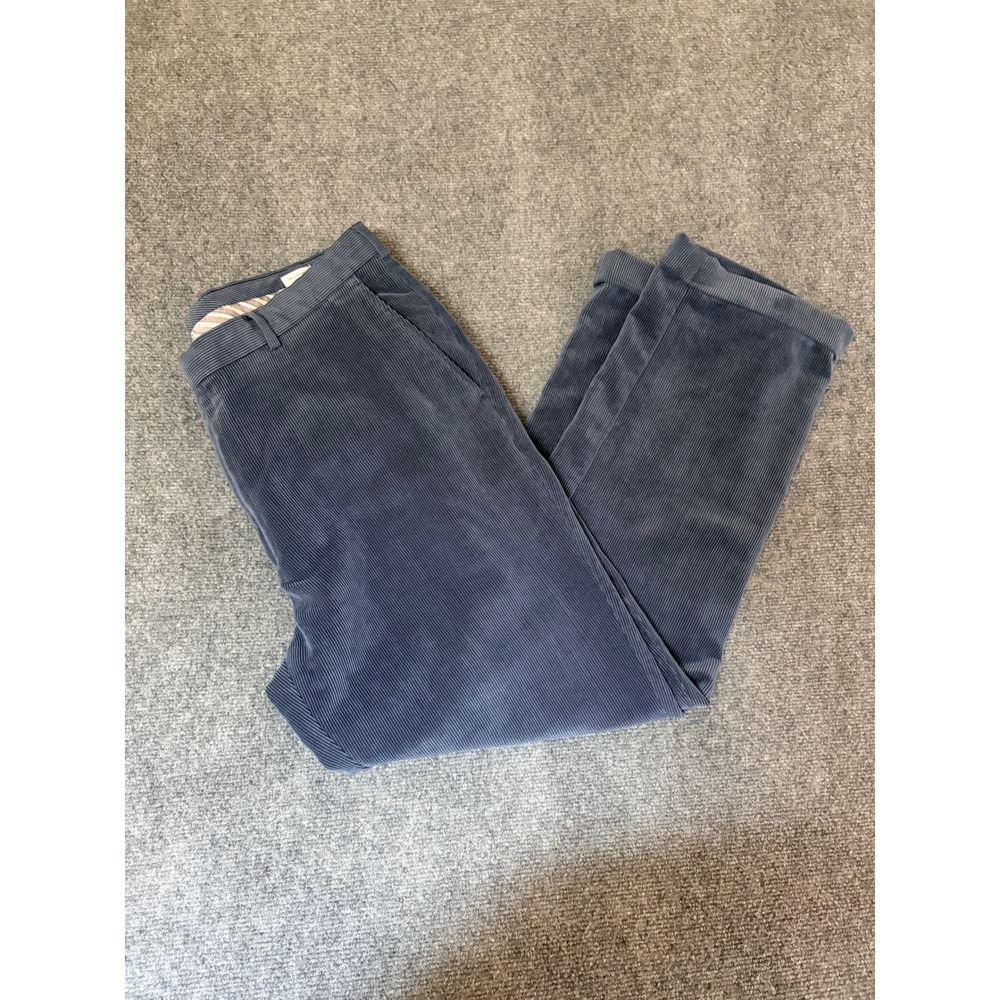 Peter Millar Nanoluxe Blue Corduroy Pants Mens‎ 38 Cuffed MF14B91 Flat Front T